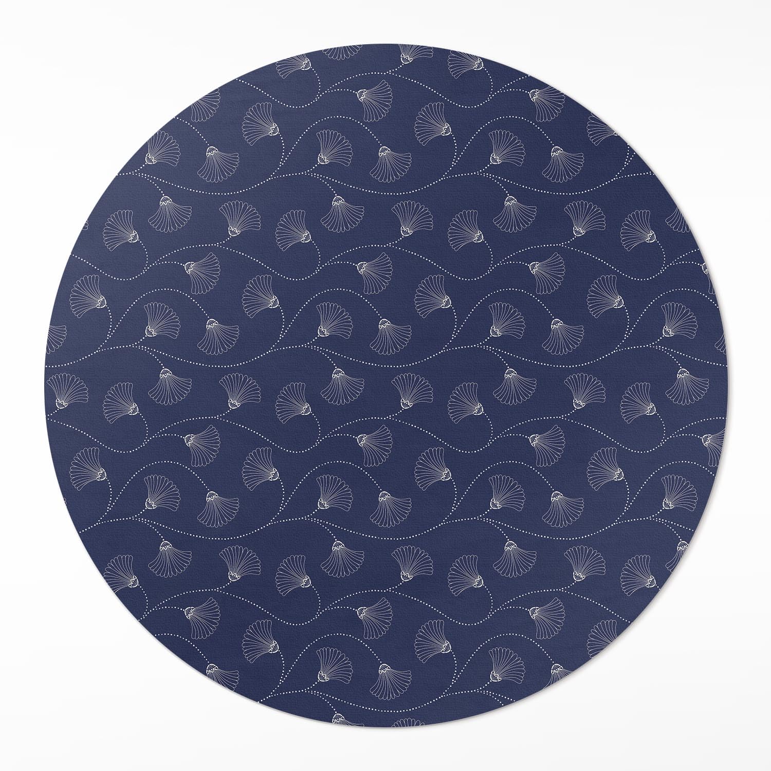 Tapis en PVC Durable et élégant Rond 140 cm Motif Ginkgo Luxe