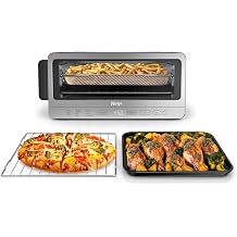 Ninja Air Fryer Toaster Oven Combo | 8-in-1 Functionality | Flip Up &amp; Away for Storage Space | Air Fry Basket, Sheet Pan, Wire Rack &amp; Removable Crumb Tray |1800 Watt | Stainless Steel | SP151