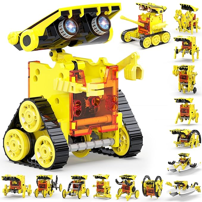 30-in-1 STEM Solar Robot Kit Toys, 243 Pieces Educational Building Science Experiment Kit