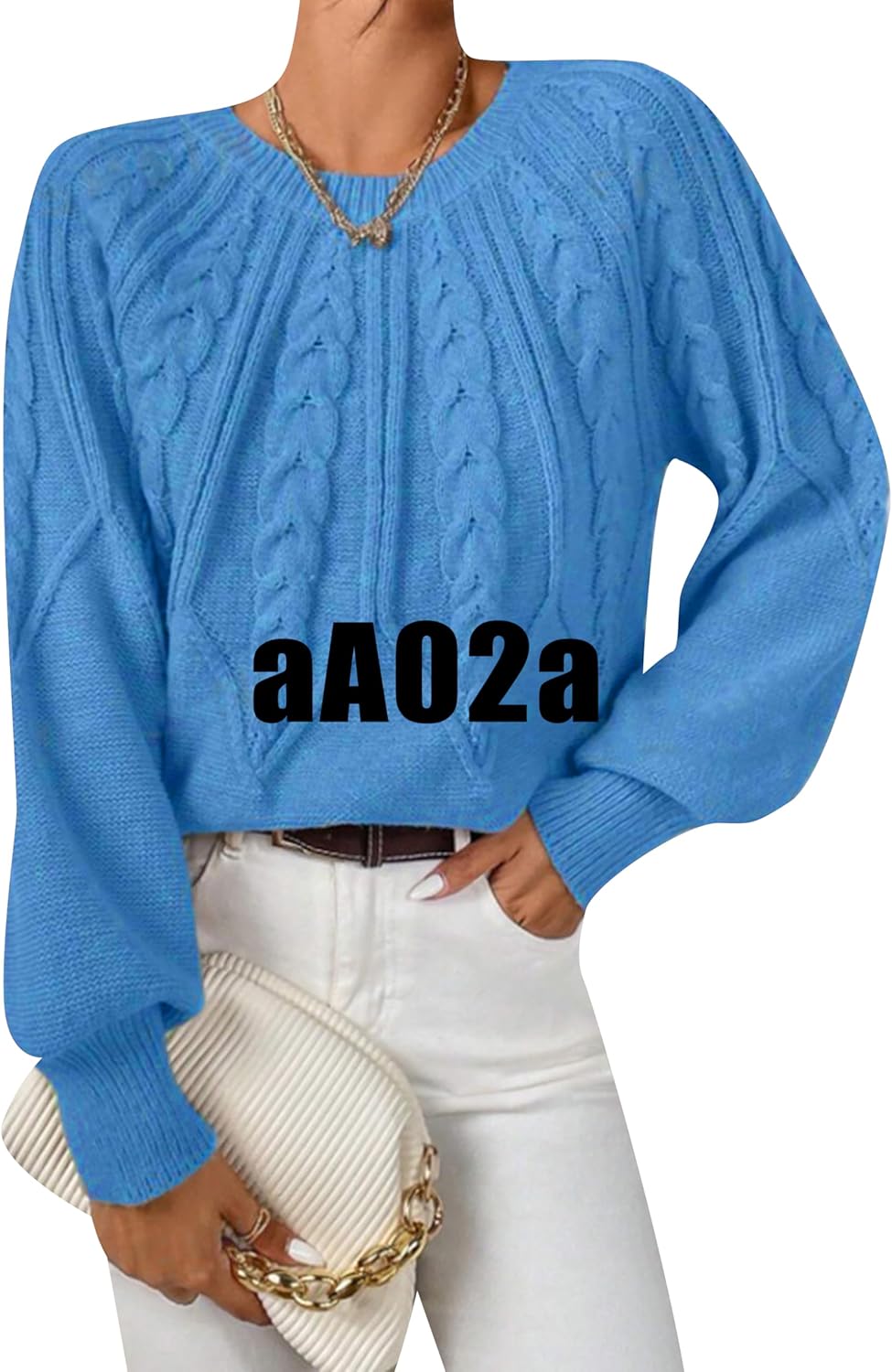 OMZIN Women's Long Sleeve Casual Sweater Autumn Winter Knit Top Loose Ribbed Sweater