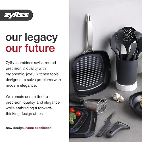 Vista 66 de Zyliss E980197 - Lata antiadherente de base suelta 9.8 in/10 pulgadas Acero al carbono Azul oscuro Lata para pasteles, molde