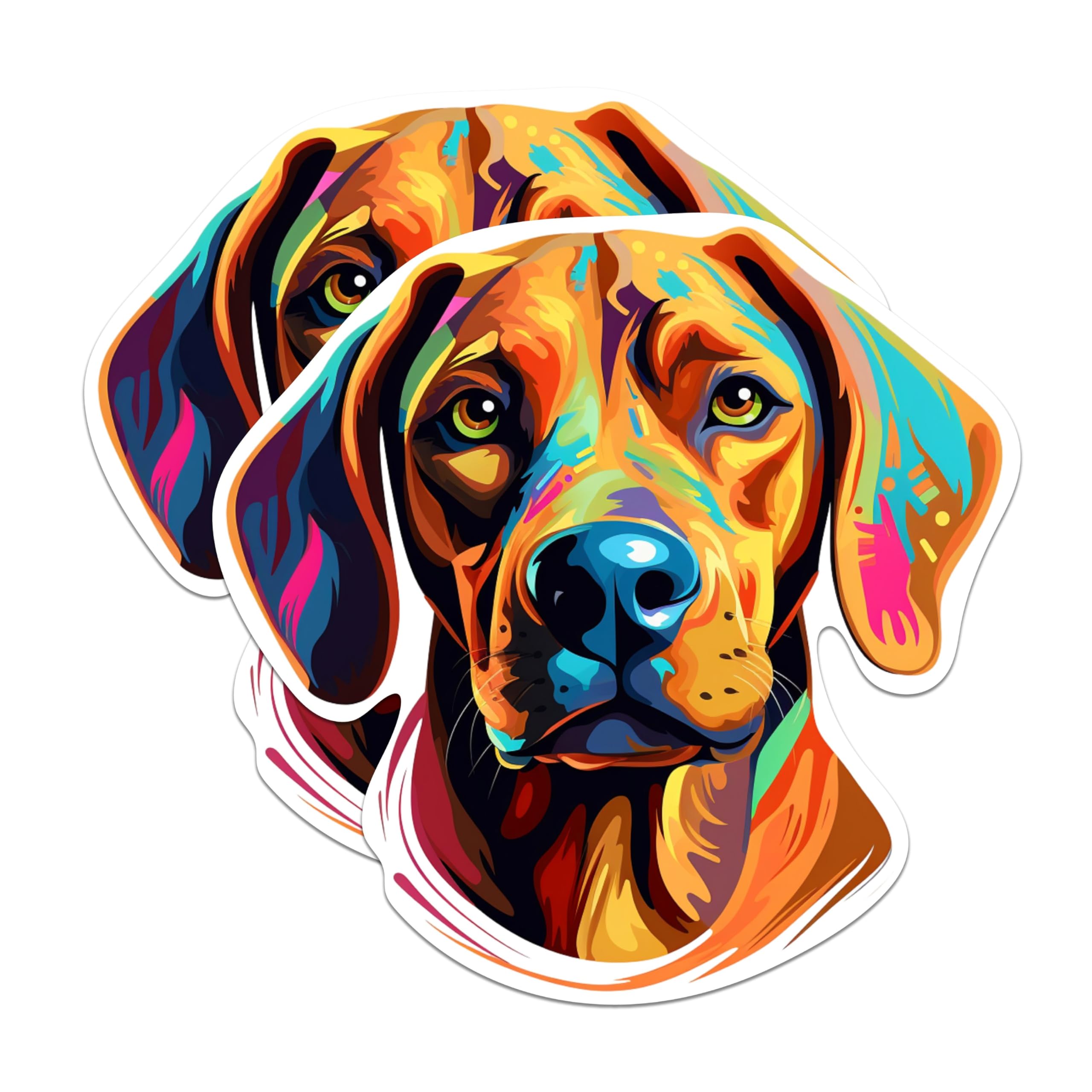 (2 Pack) Rhodesian Ridgeback Dog Breed Stickers - 5 Inches On Longest Side - Choose from Over 100 Dog Breeds - for Cars, Trucks, Skateboards, Laptops - Made in USA - BMCS1934