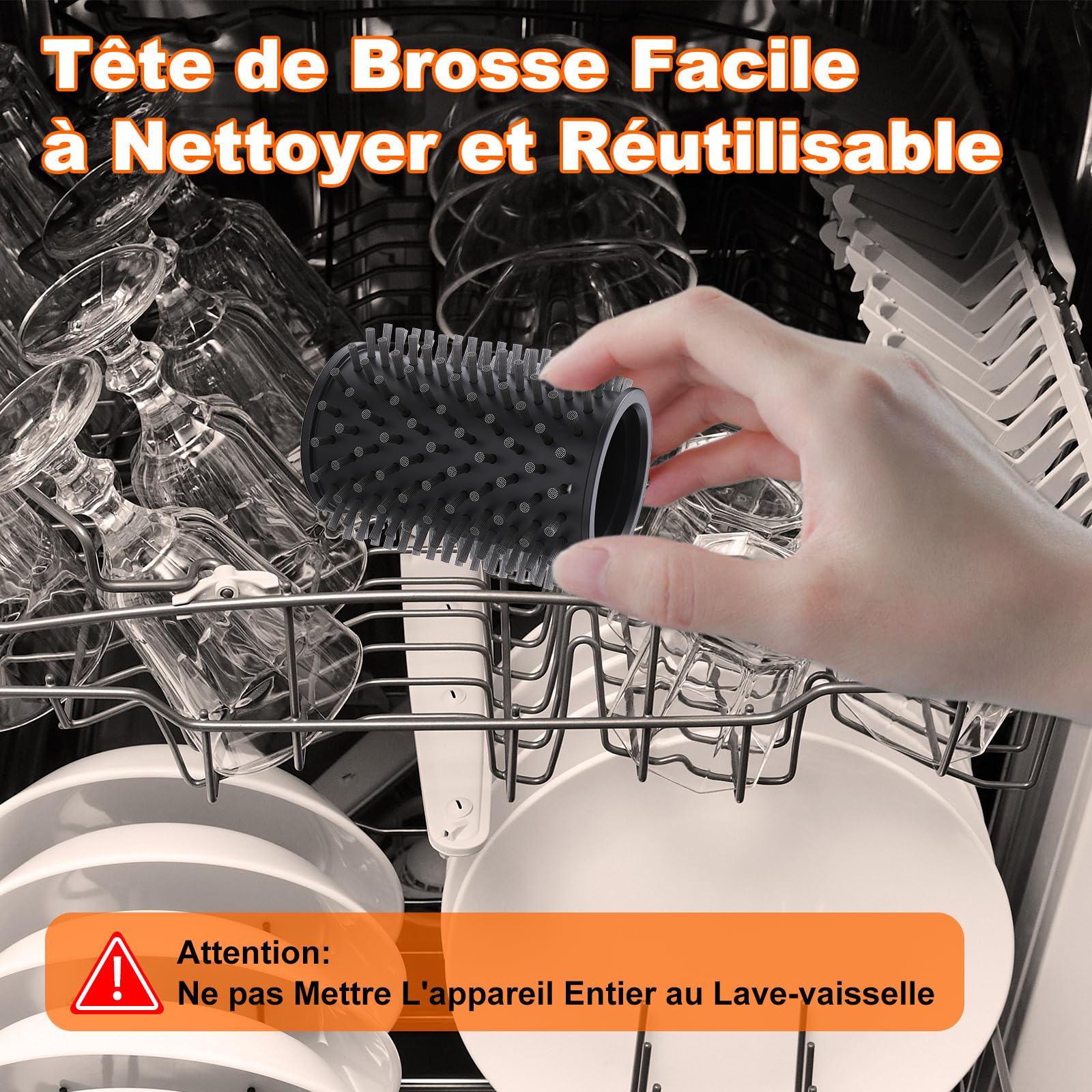 Brosse éLectrique pour Barbecue, Deux Vitesses (590RPM, 1000RPM), Deux TêTes de Brosse Incluses, éClairage LED, Brosse éLectrique Rechargeable AdaptéE à Tous Les Types de Barbecues Noire