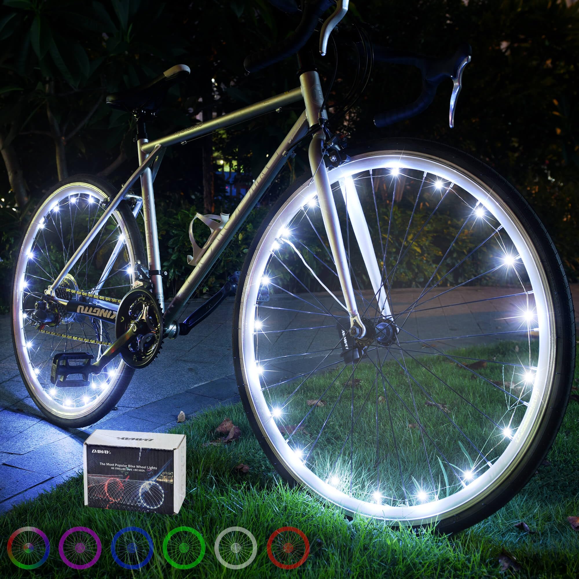 DAWAYA01 LED Bike Wheel Lights Ultra-Bright, Waterproof Bicycle Spoke  Lights with Batteries Fun, Safe, Glow Bike Tire Decoration Accessories