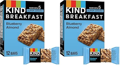 Miniatura 11 de KIND Desayuno, Barra de Snack Saludable, Arándano Almendra, Barras de Desayuno Libres de Gluten, 100% Granos Integrales, Paquetes de 1.76 OZ (6