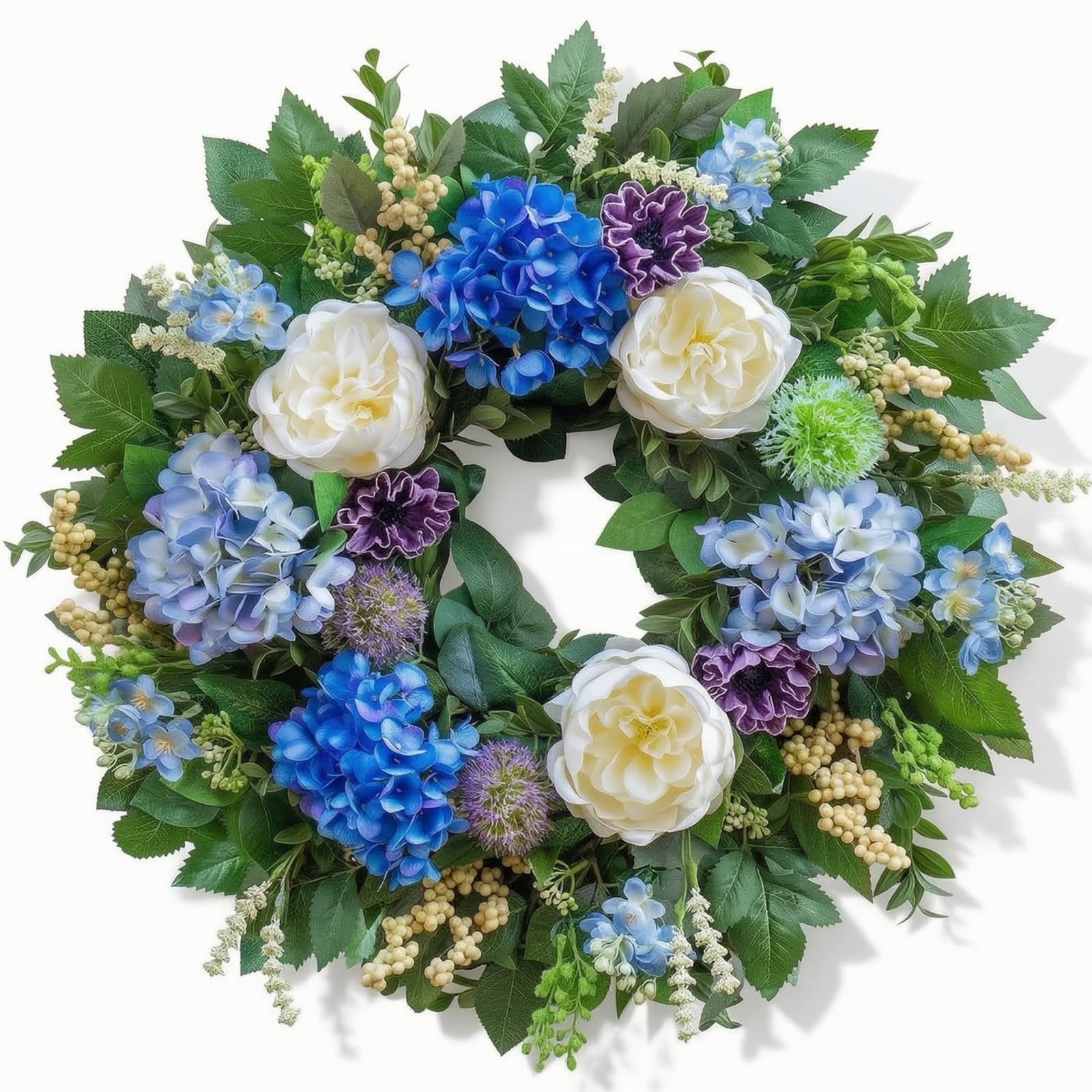 Ghirlanda Floreale Artificiale Ghirlanda Decorativa Corona Fiori Ghirlanda Verde in Tessuto con Foliage E Fiori Misti per Effetto Naturale Adatta per, style to 2