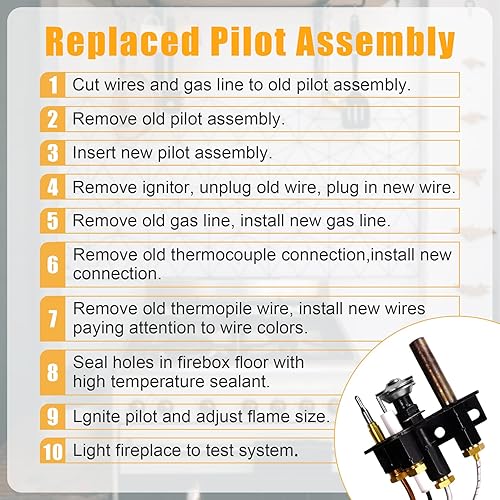 Miniatura 7 de 69L17, 69L1701, J4117 Natural Gas Pilot Assembly 904405, 108084-02, Compatible with Lennox, ihp, serefina, Superior, astria Vent Fireplace, with