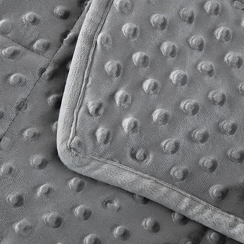 Miniatura 6 de MENHIRY Manta pesada con funda de edredón extraíble de minky, tamaño Queen, manta pesada para adultos y niños (15 libras, gris, 6080)