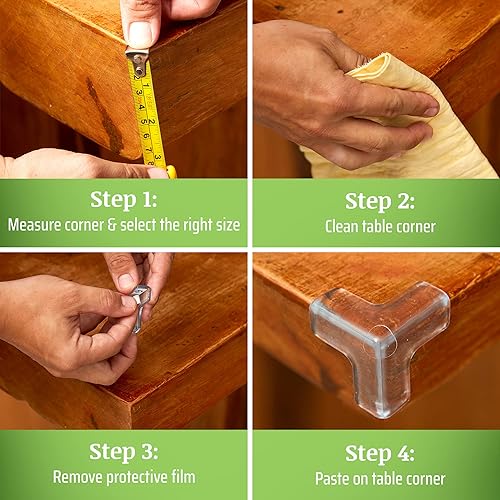 Miniatura 7 de BINGBONG (8 unidades) Protectores de esquina de escritorio para esquinas y bordes a prueba de bebés, cubiertas de esquina para seguridad del bebé,