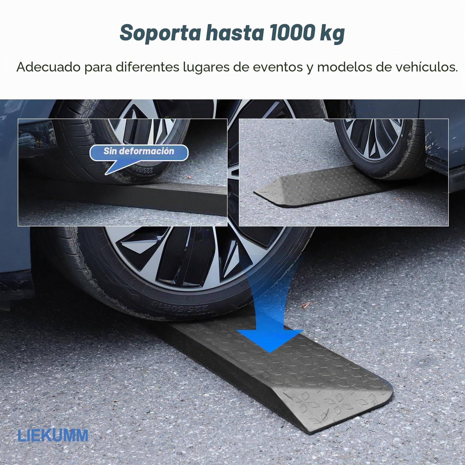 LIEKUMM Rampa de goma de 3,8 cm de altura, rampa antideslizante para silla de ruedas con diseño de estrella polar, capacidad de carga de 1000 kg, rampa para puertas, escalones, aceras
