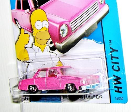 Miniatura 2 de Hot Wheels 2015 HW City The Simpsons Family Car 56/250, color rosa