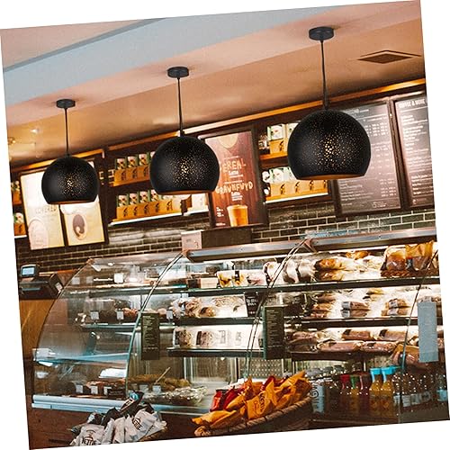 Miniatura 8 de OSALADI Lámparas Sombras Globo de Hierro Pantalla Lámpara Colgante Pantalla E27 Lámpara de Araña Pantalla Hueca Sombra Globo Cubierta de Sombra