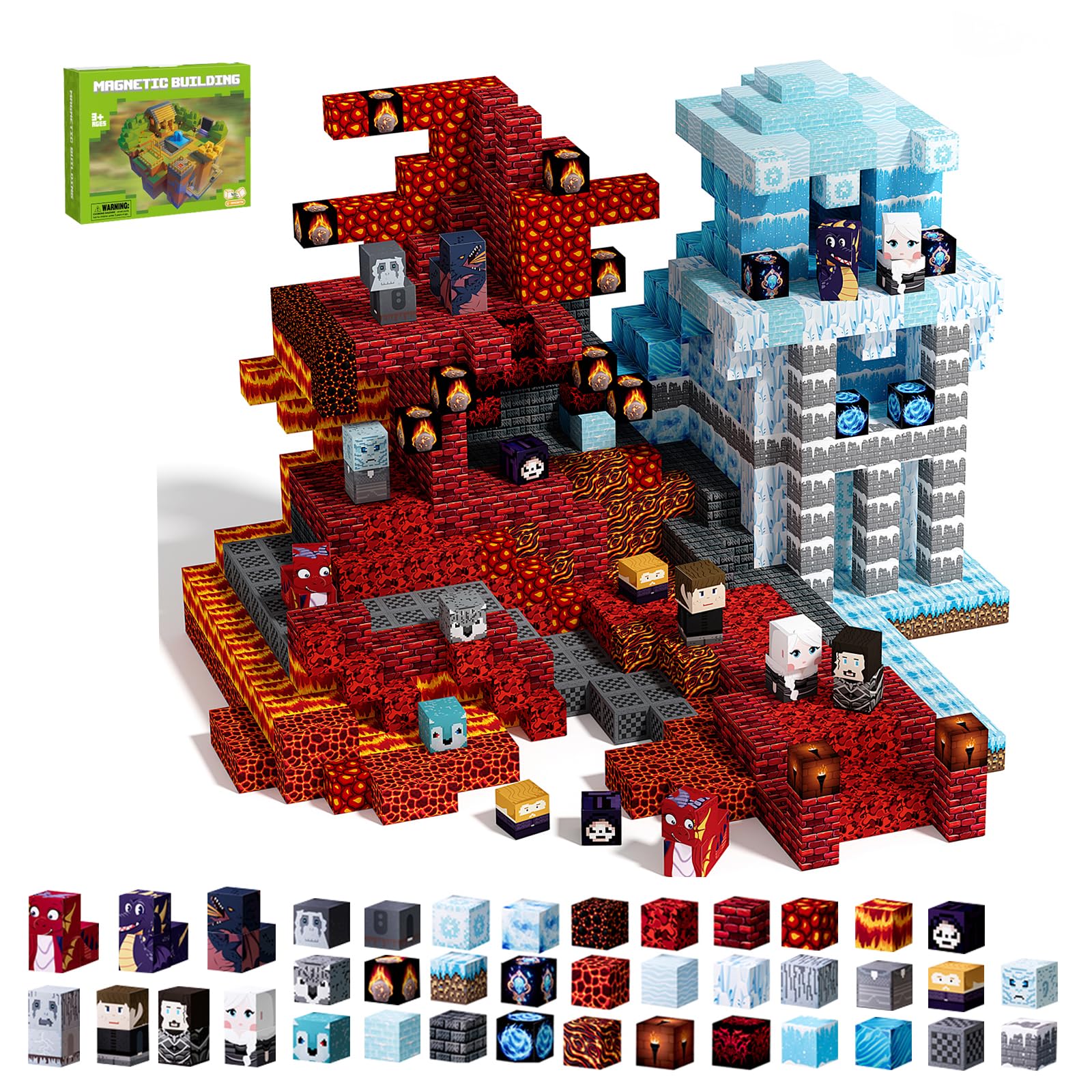 Yeahchic 216PCS Magnetic Building Cubes STEM Sensory Toy Ages 3+ Toddler