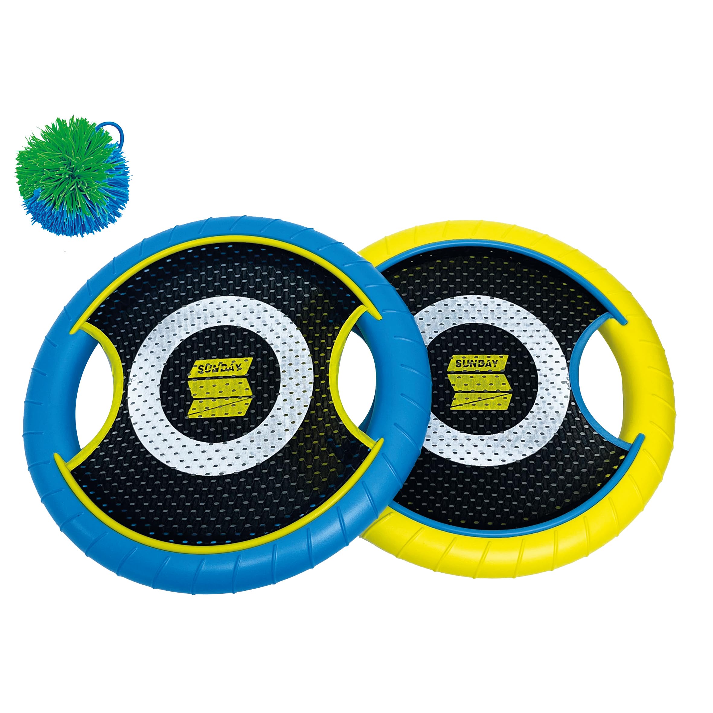 ODS - Sunday Lot de 2 Raquettes de Plage diamètre 30 cm, Balle et Sac de Transport, Jeu pour Enfants 5+, 47106