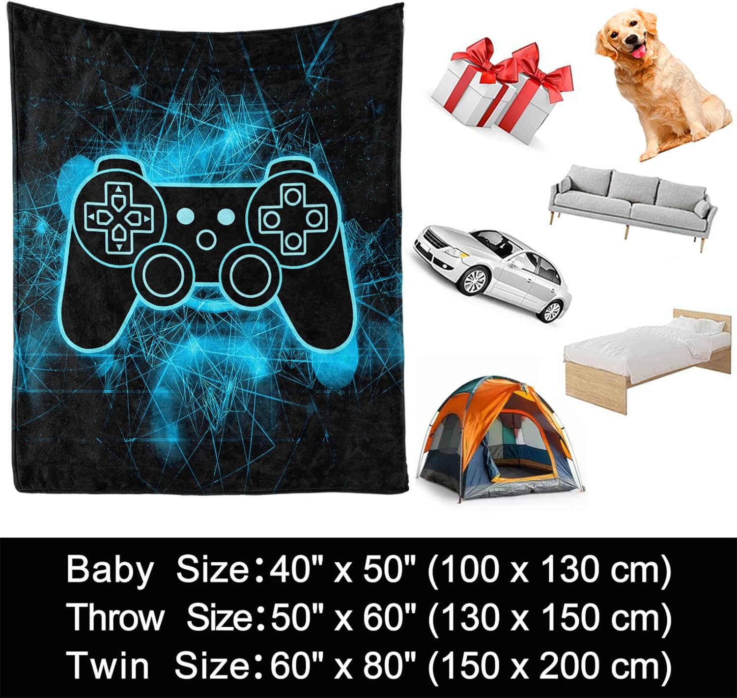 Gamer Blanket for Boys - Gaming Blankets for Teenage Boy Gaming Blanket Gaming Blanket for Boys Soft Warm Gamer Bedding Blanket Video Game Themed Blankets for Couch Birthday Gift,Throw Size 50" x 60"