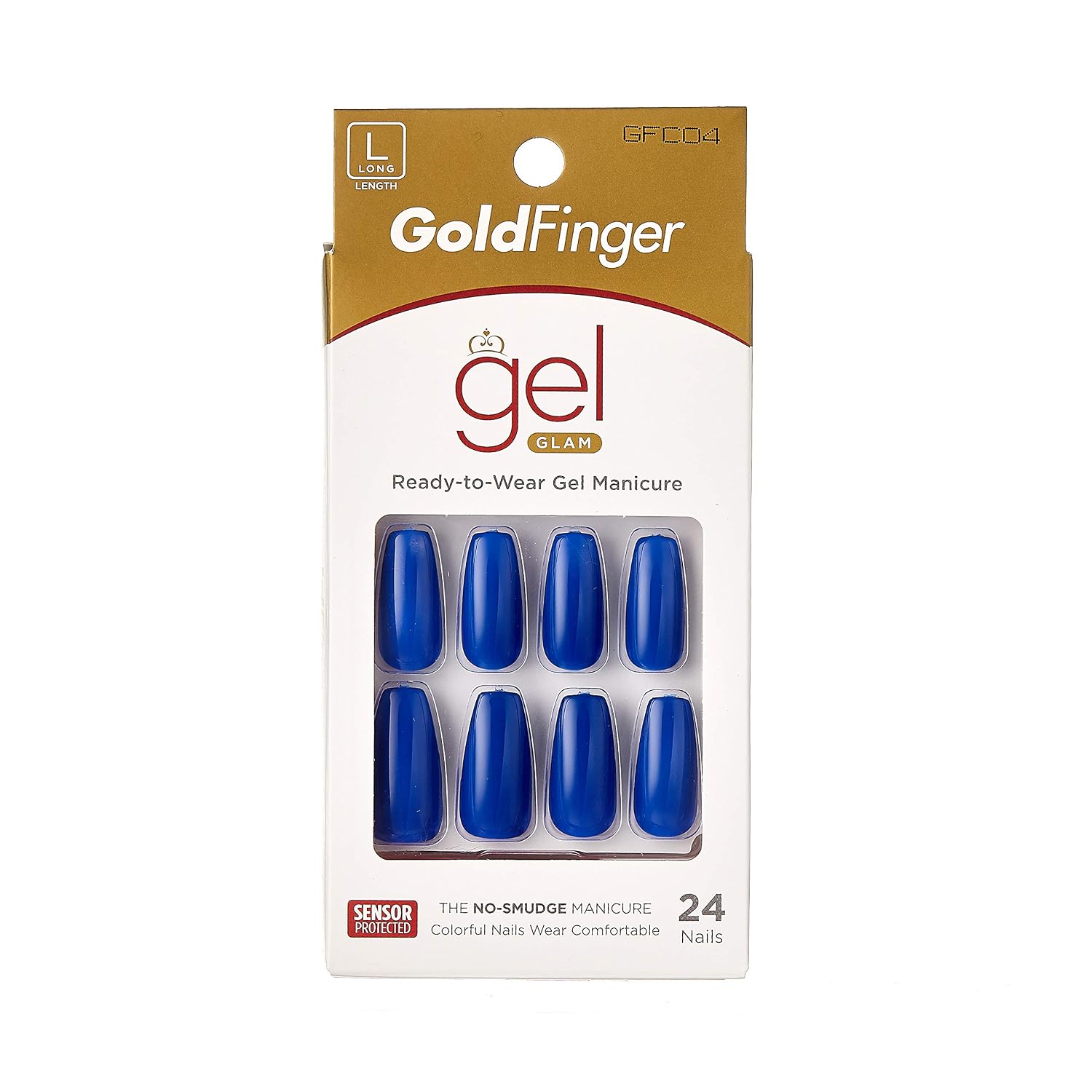 Gold Finger Full Cover Nails Gel Glam Ready to Wear Gel Manicure Long Nails