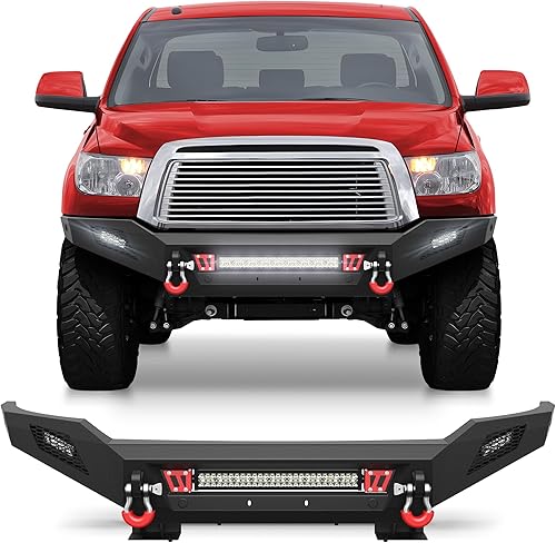 Miniatura 19 de Parachoques delanteros y traseros para Toyota Tundra 2014-2021, parachoques delantero y trasero de ancho completo para camioneta Toyota Tundra Off