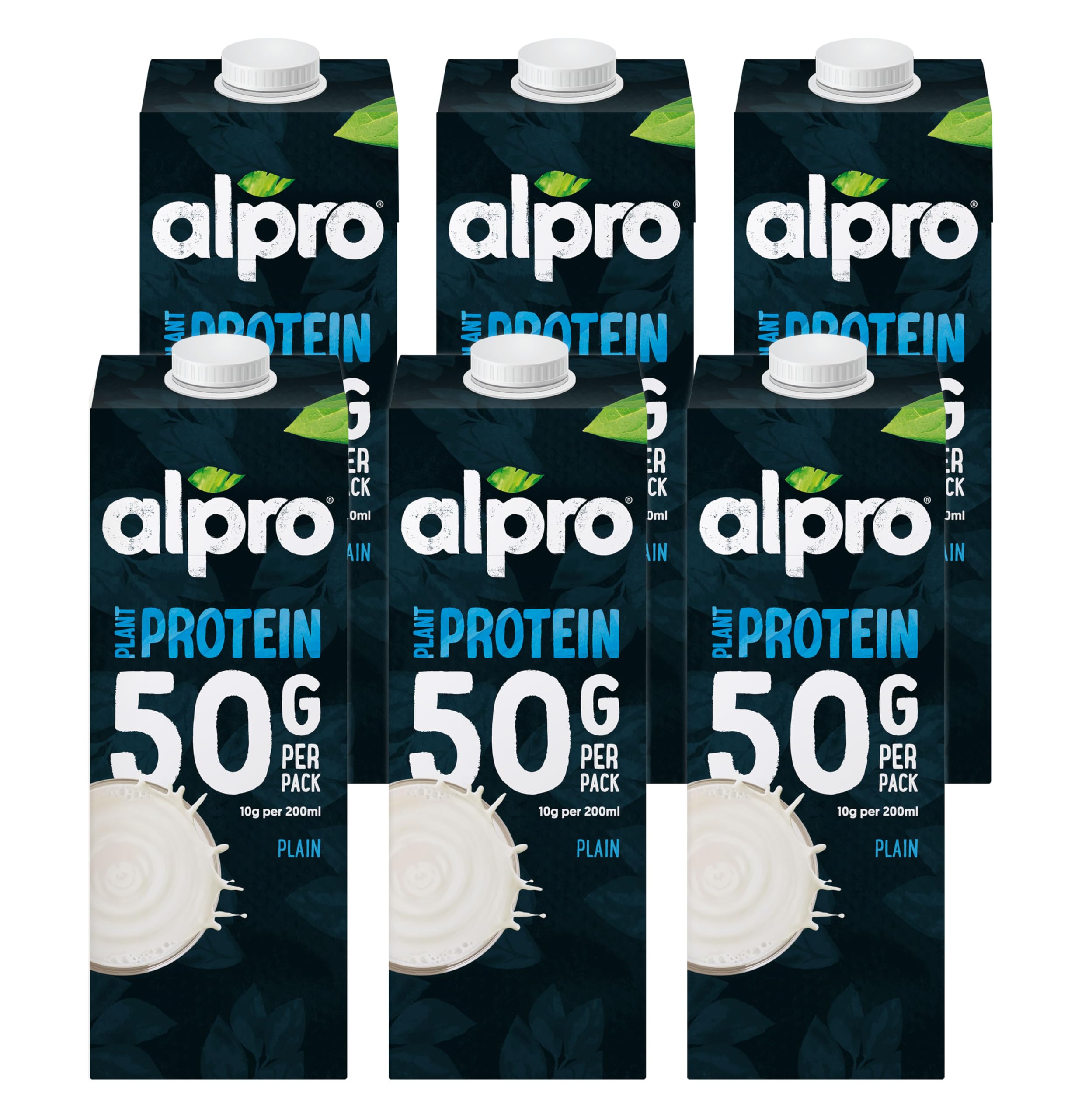 Soya High Protein Drink 100% Plant Based And Dairy Free, Suitable For Vegans, Naturally Free From Lactose - 6x1L