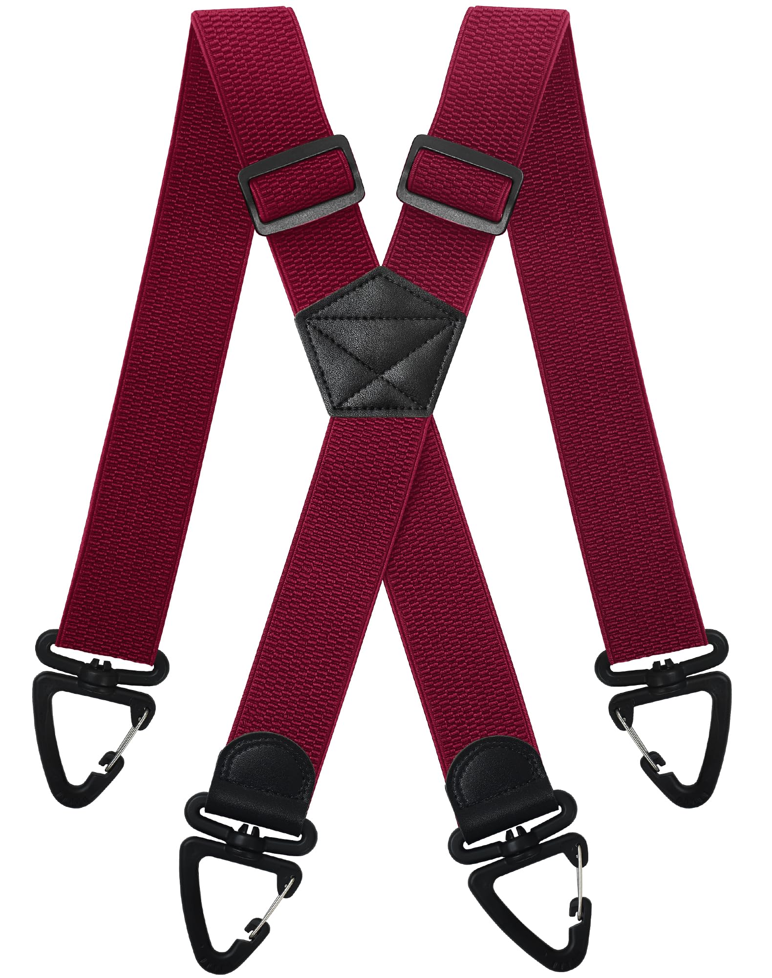 Gucass Hosenträger Herren Extra Stark, X Form Hosenträger Herren Breit 3,8cm, Elastisch und Längenverstellbar, mit 360° Drehbare Anti-Rutsch-Schnalle Geschenk Vatertag für Papa, Ehemann, Opa, Tiefrot