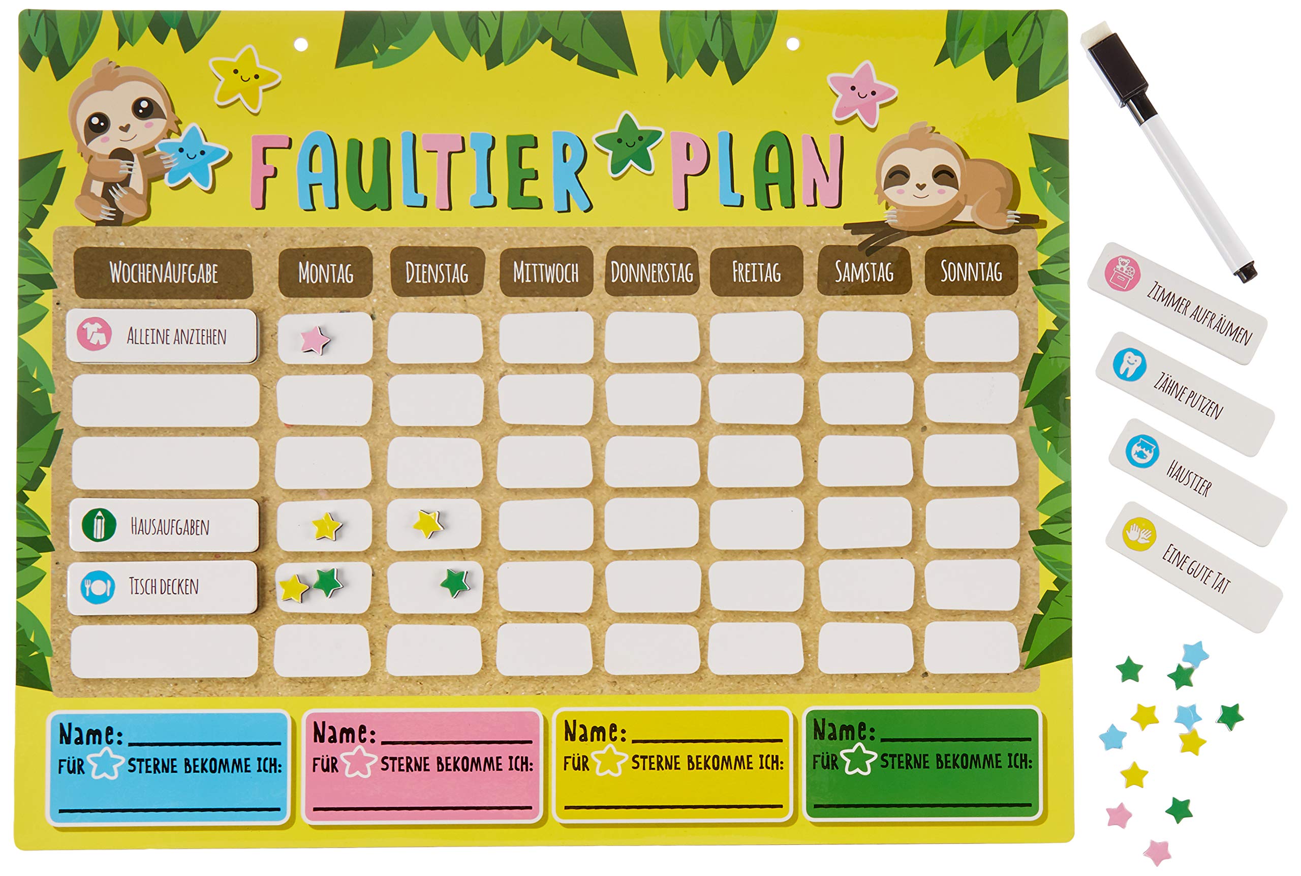 Faultierplan. Magnettafel