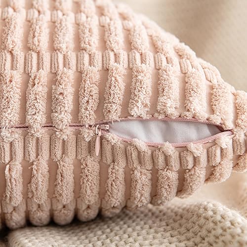 Miniatura 3 de MIULEE Juego de 2 fundas de almohada decorativas de pana de 18 x 18 pulgadas, juego de 2 almohadas decorativas cuadradas