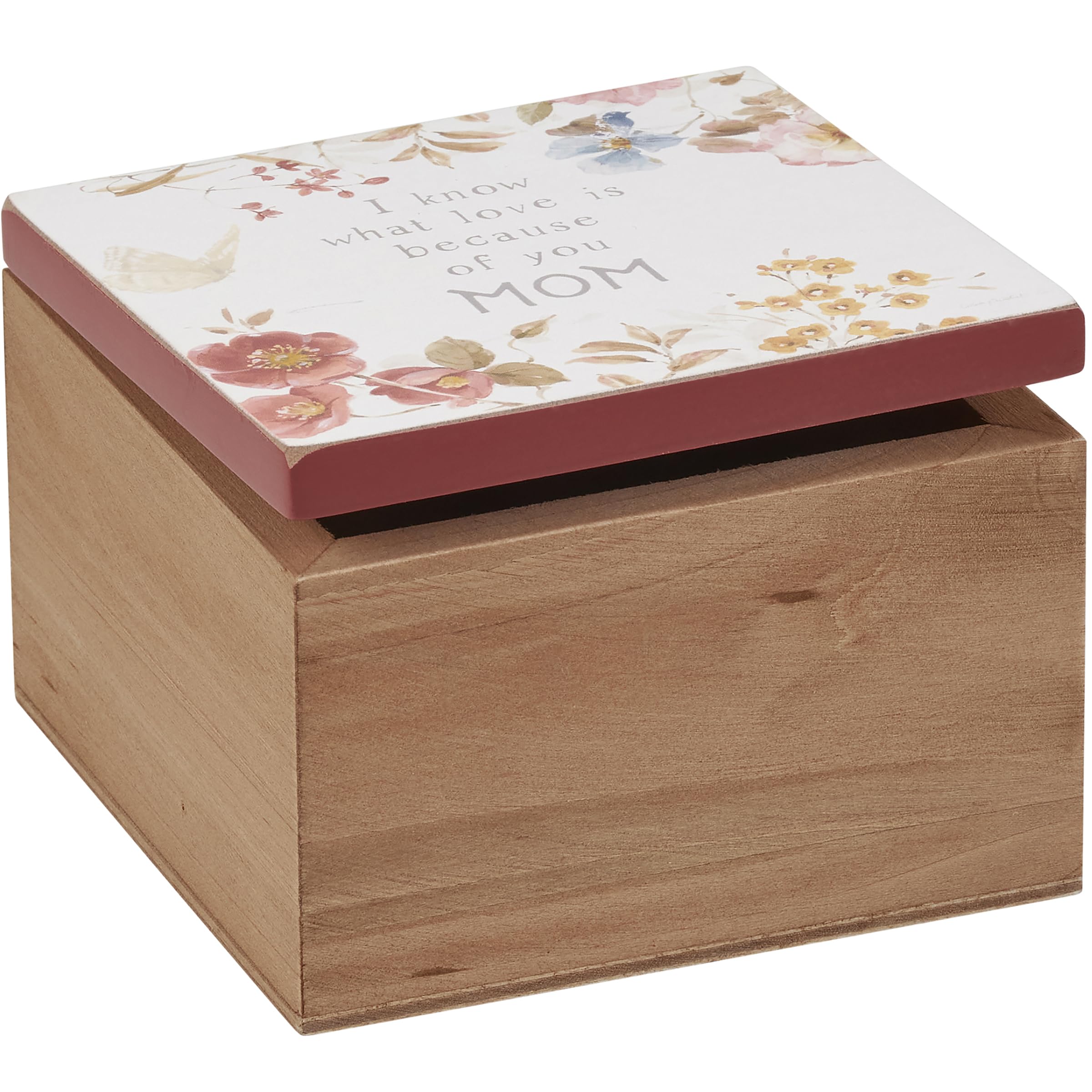 Boîte à charnière amour maternel décoration authentique en bois
