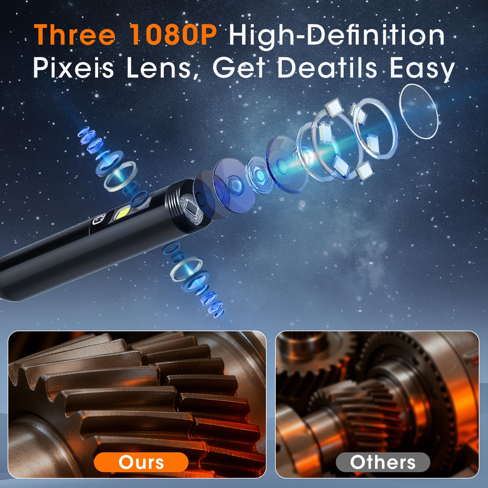 Endoscope Camera with Light, Inspection Camera for Sewer Pipe Automotive — Amazon image 2