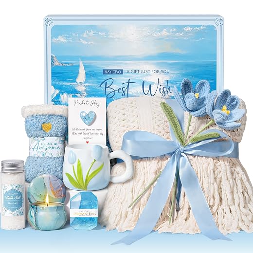 MAYICIVO Presentes de feliz aniversário para mulheres, cuidados pessoais, cestas de presente, relaxantes, rosa, spa, pacote de cuidados para mulheres, exclusivo para mãe, namorada, irmã, melhor amiga