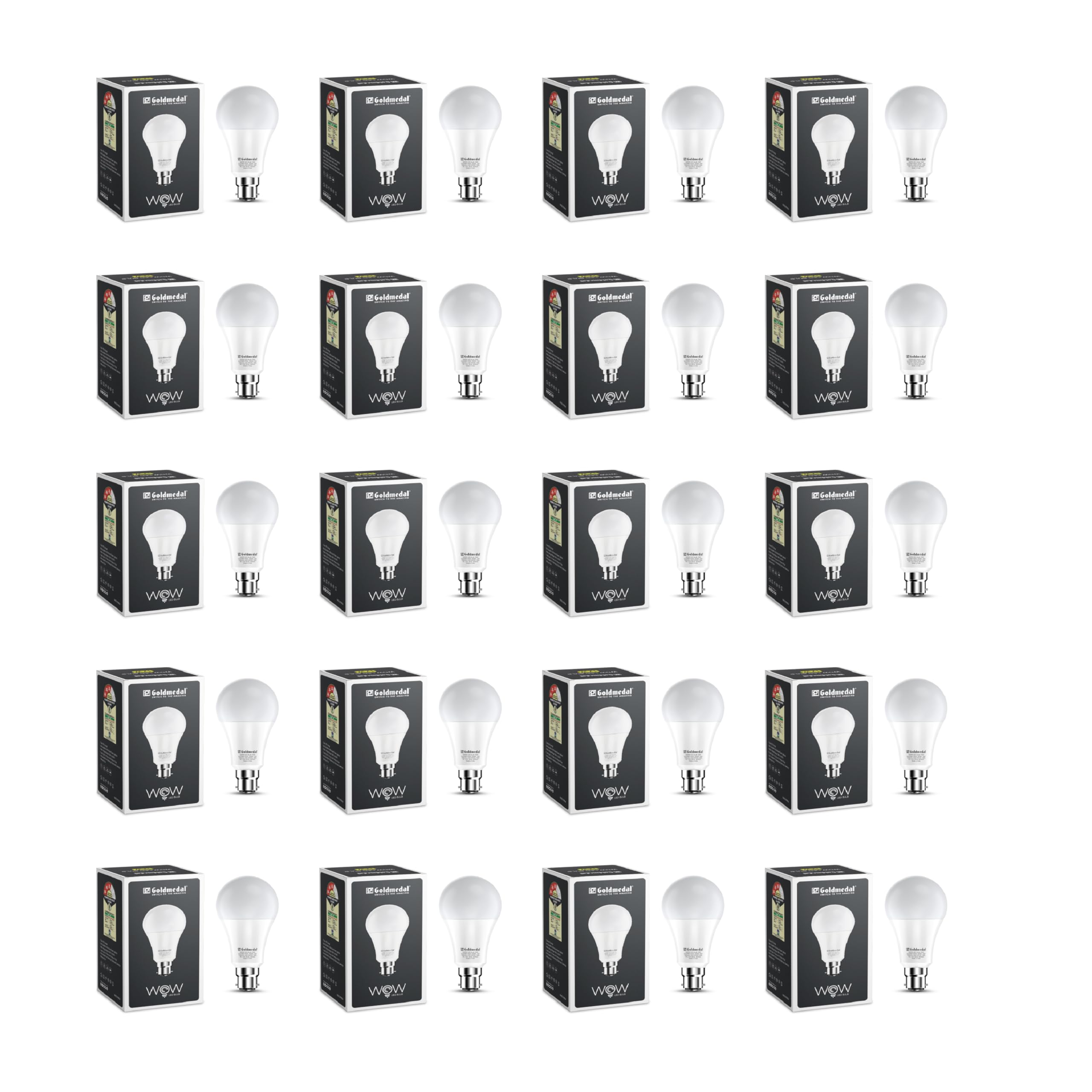 Goldmedal Wow 9W B22 Base LED Bulb – Cool Daylight (6500k) | Energy Efficient | 230 Degree Light Coverage | Surge Protection up to 4KV | Rated Life 15000 Hrs | for Home & Office |Pack of 20 (B0CX95WJVJ) Amazon Price History, Amazon Price Tracker
