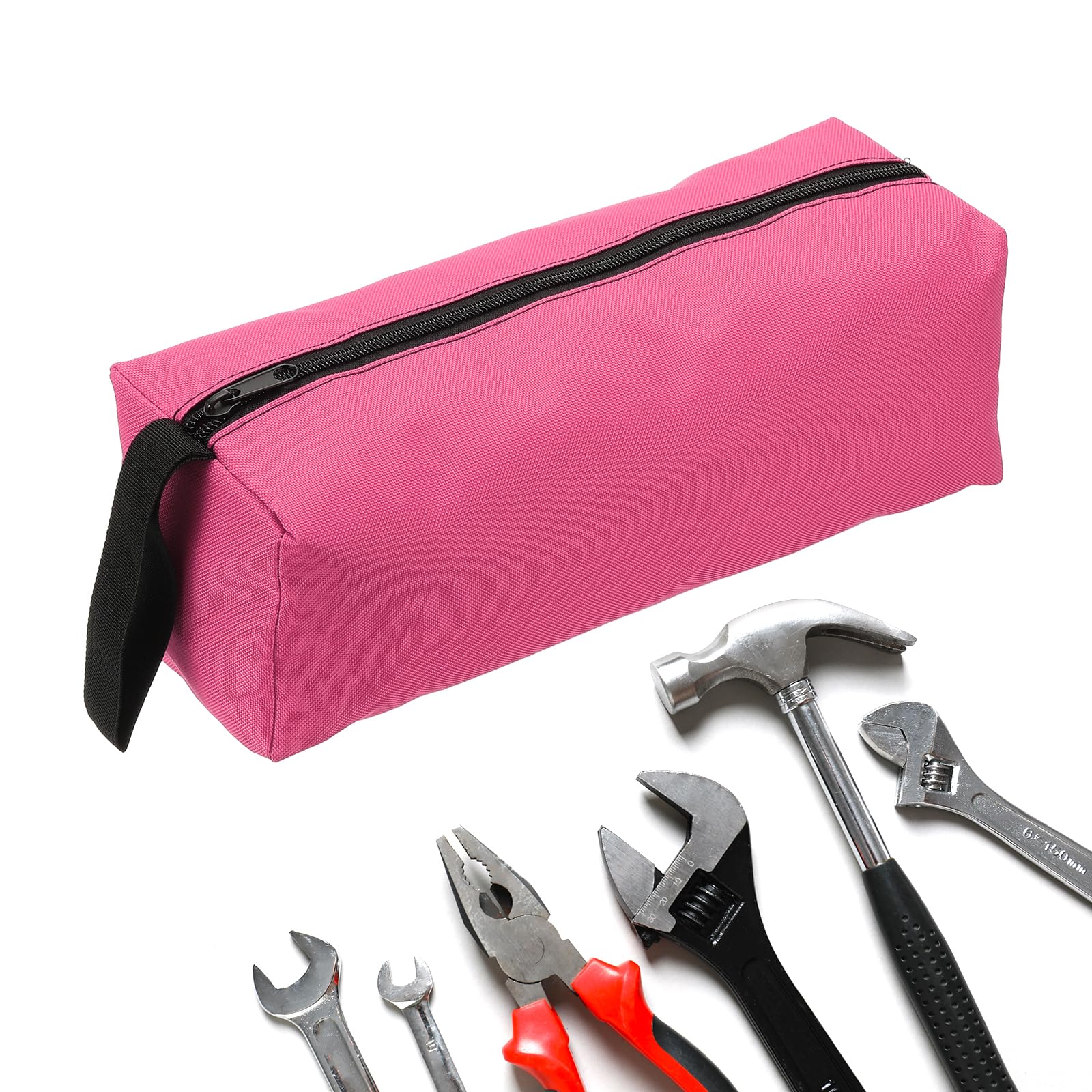 HARFINGTON Zipper Utility Tool Bag 11.8x4x4 Inch Multi-purpose Oxford Cloth Tote Tool Pouch Small Organize Bags for Storage Electrician Screwdrivers,
