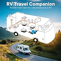 Vista 5 de Heuyrao Bomba de agua para caravana de 12 V CC, silenciosa, 4.0 GPM 45 PSI, diafragma autocebante de 3 cámaras, bomba de presión de agua dulce