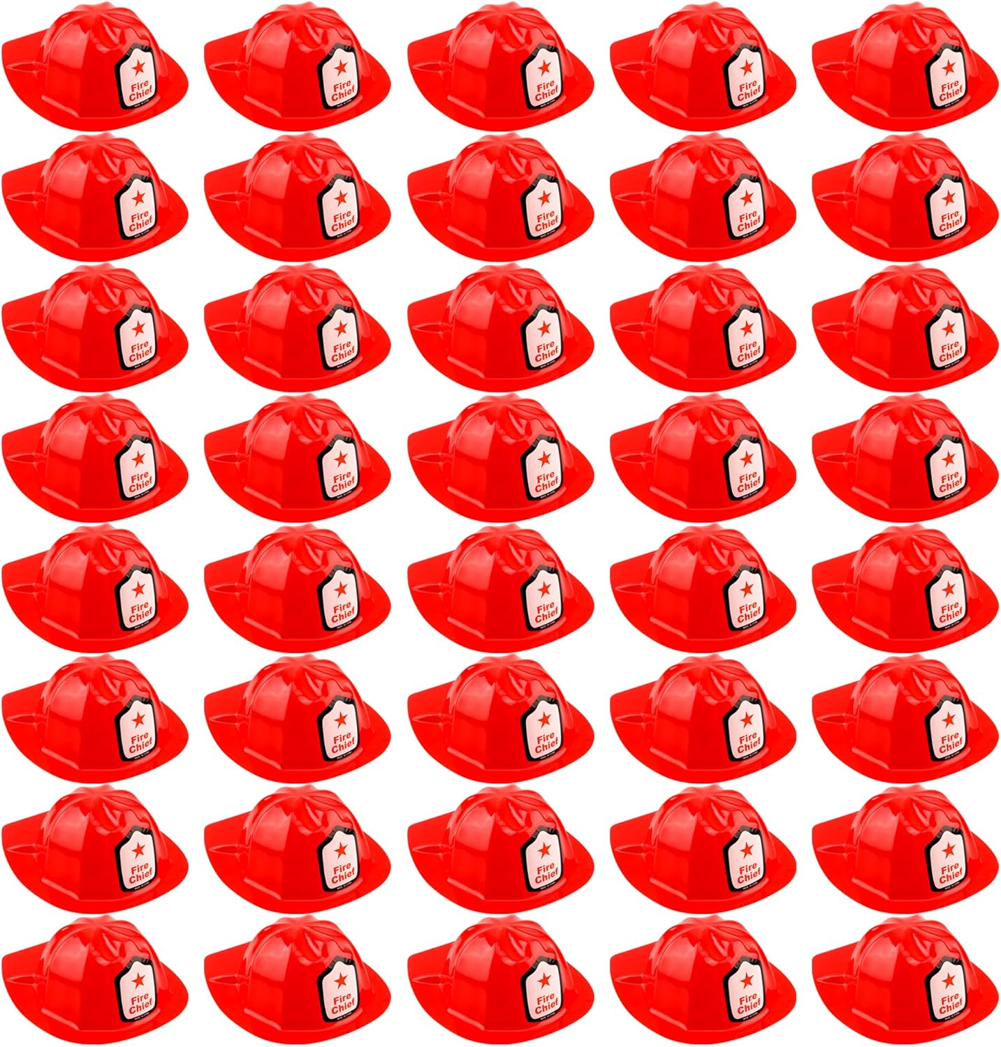 24/40/ 70 Pcs Fireman Hats Bulk Red Plastic Firefighter Helmets for Birthday Halloween Fireman Cosplay