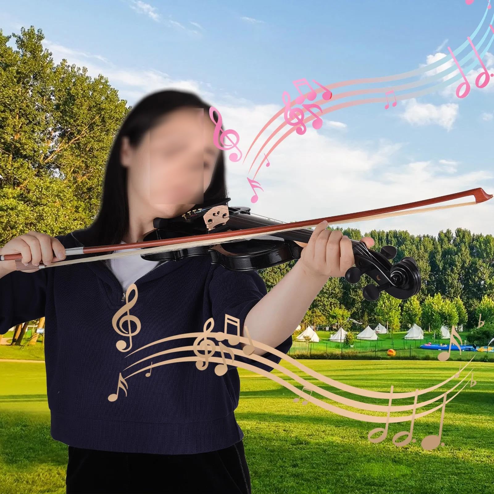 Violino Elettrico 4/4 Completo Professionale Silenzioso Adatto Ai Principianti Con Custodia Rigida Violino