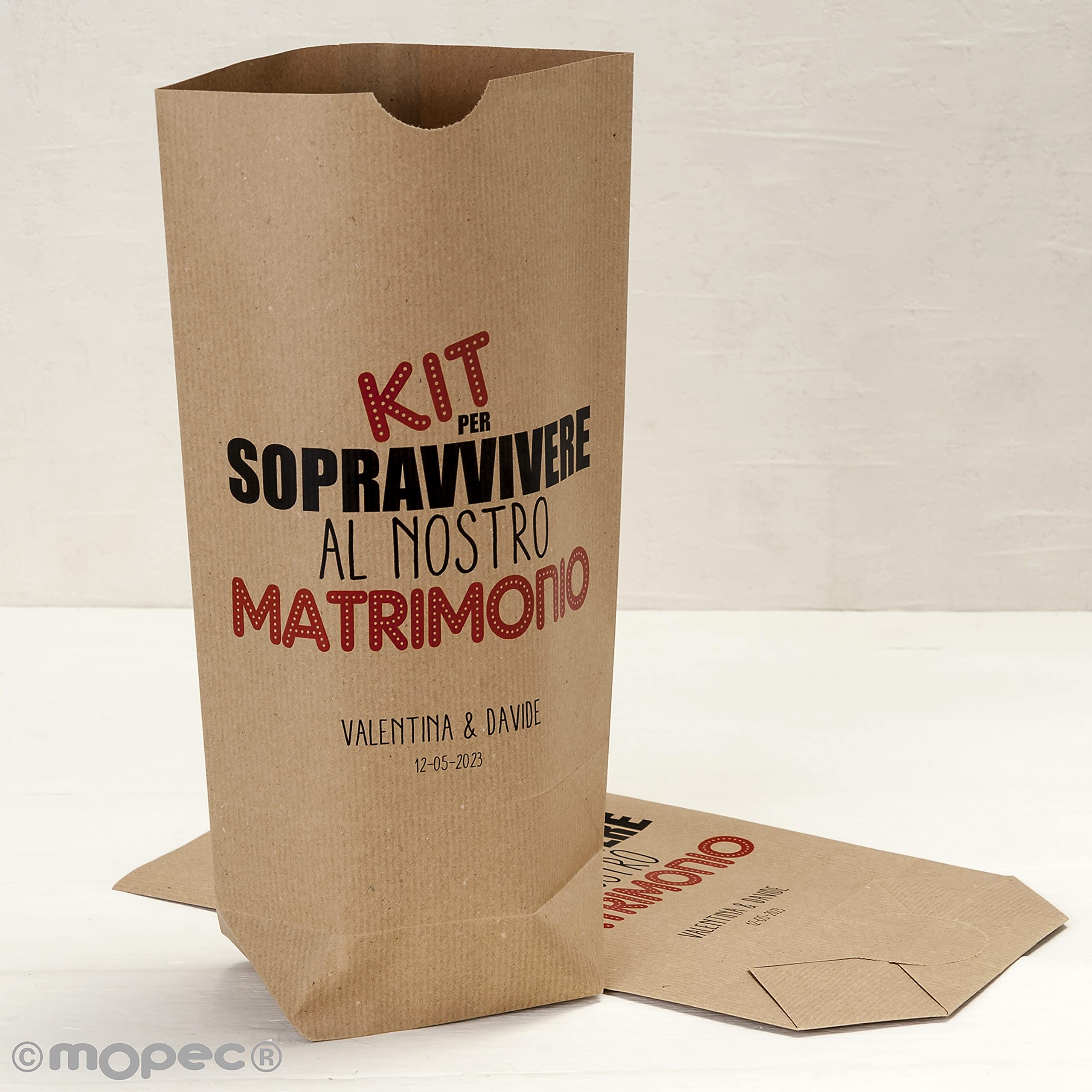Mopec E853.14.5 Kraft Kit de Survie, Rouge, 18 x 32 x 7 cm, Pack de 25, Papier, Multicolore,