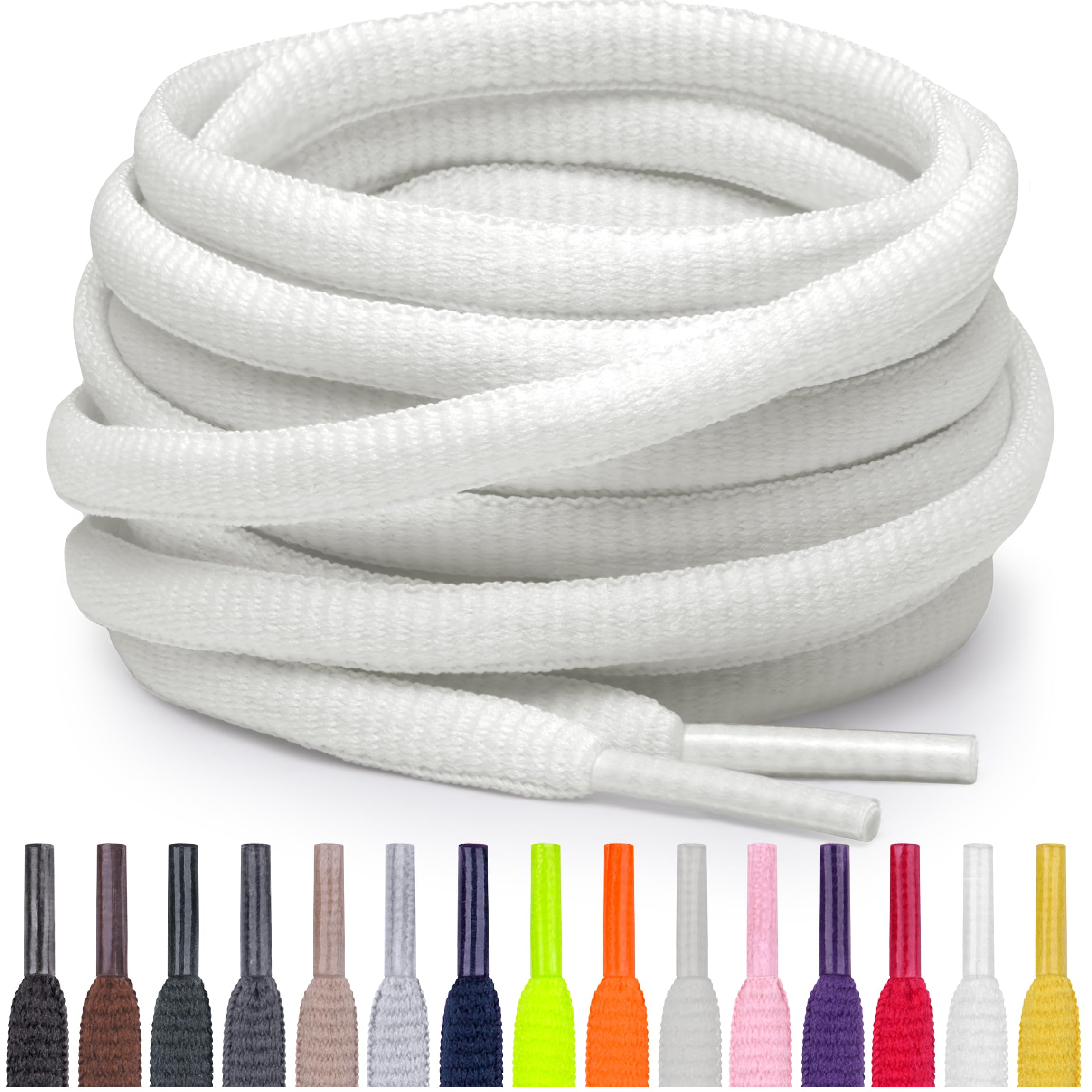 Miscly Oval Athletic Shoe Laces, Multiple Lengths and Colors Available