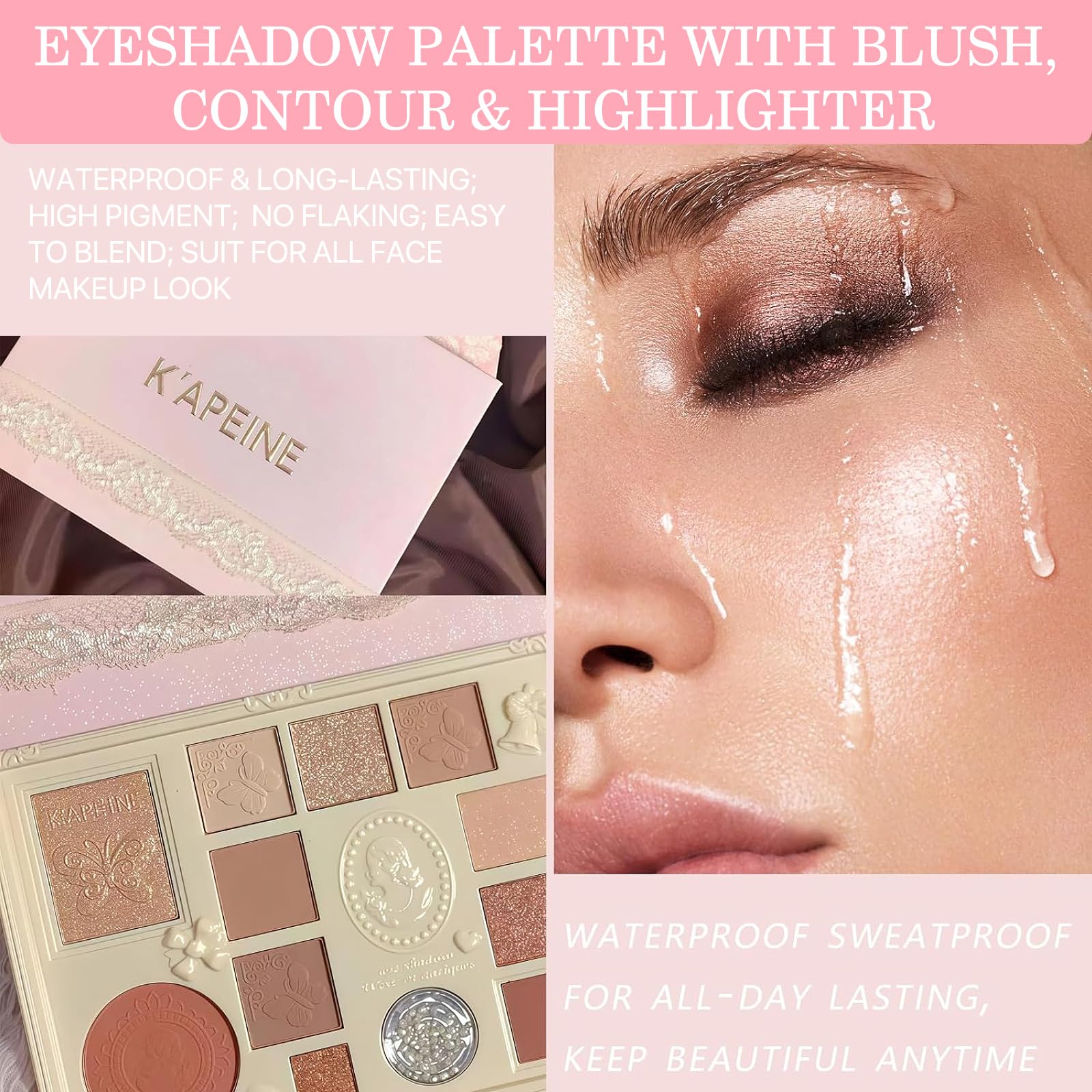 All in One Makeup Kit for Women with Foundation, Eyeshadow and Brushes