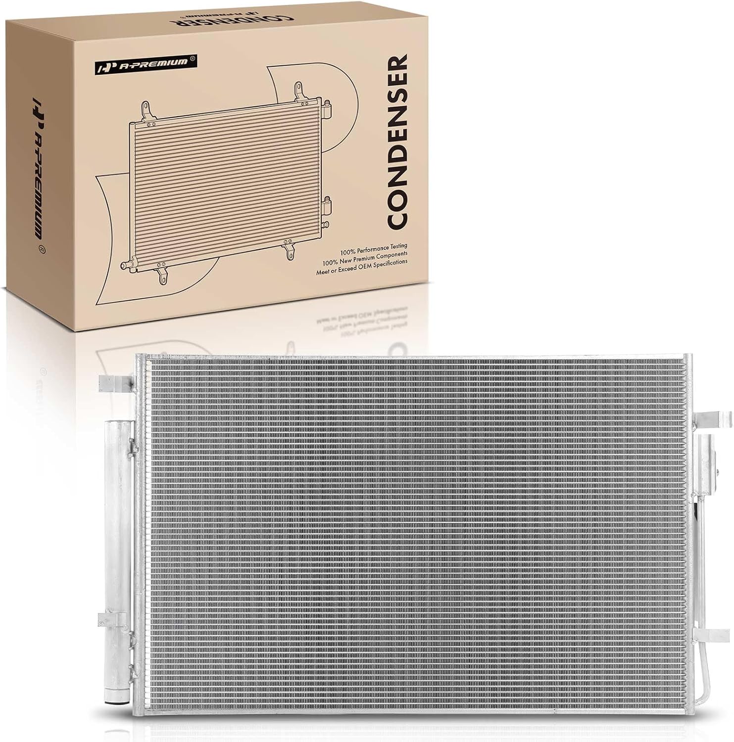 A-Premium Air Conditioning A/C Condenser Compatible with Kia Sportage 2023 2.5L & Hyundai Tucson 2022 2.5L, Front, Replace# 97606N7600