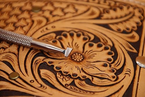 Miniatura 3 de Biselador de ángulo liso Herramienta de estampado de cuero Juego de biselado 4 unids Sellos biseladores de corte inferior 304 de acero inoxidable