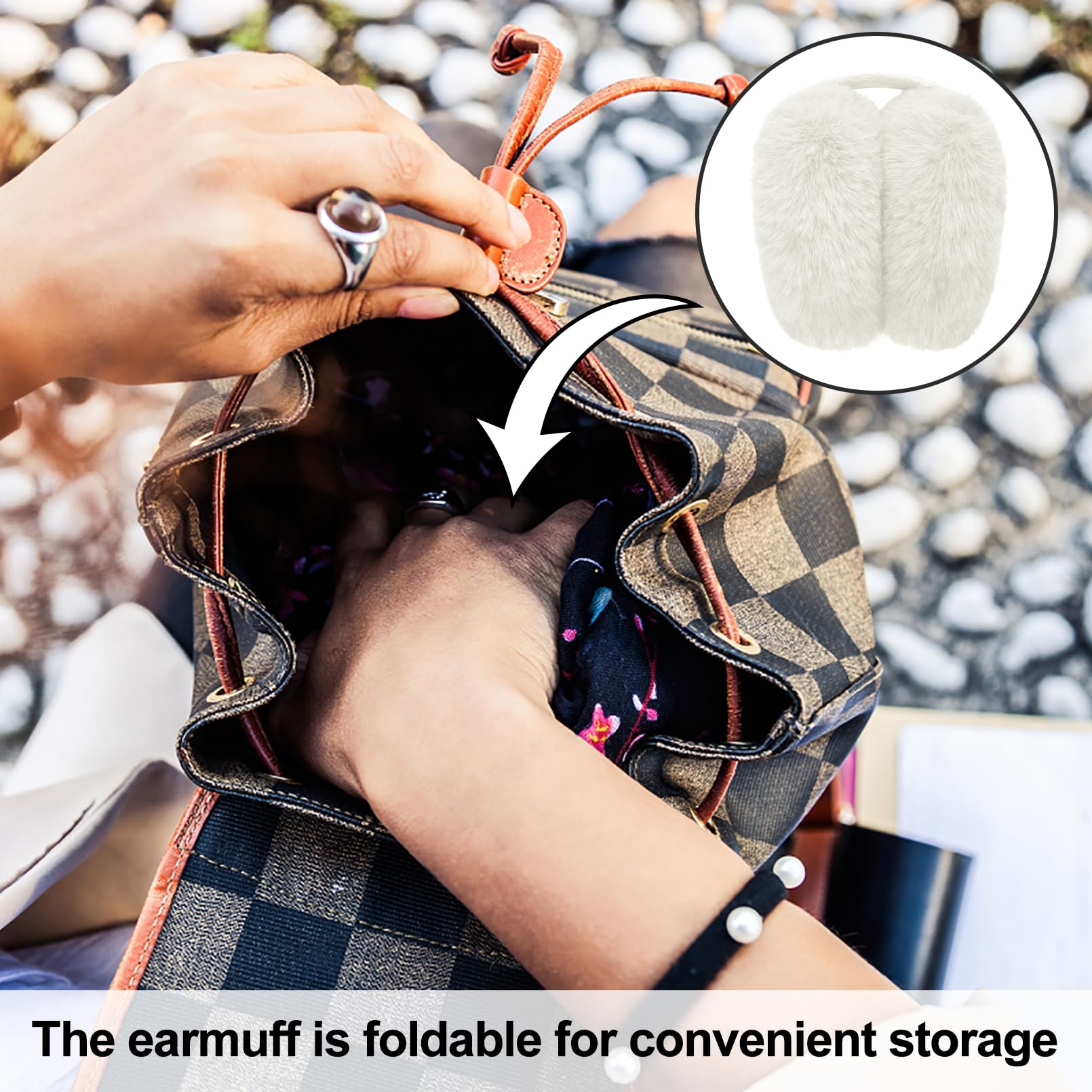 Justay Comf Earmuffs Invernali, Paraorecchie Invernali da Donna in Peluche Paraorecchie Inverno Paraorecchie per Esterno Paraorecchie Caldi di Peluche(Taglia unica/Marrone)