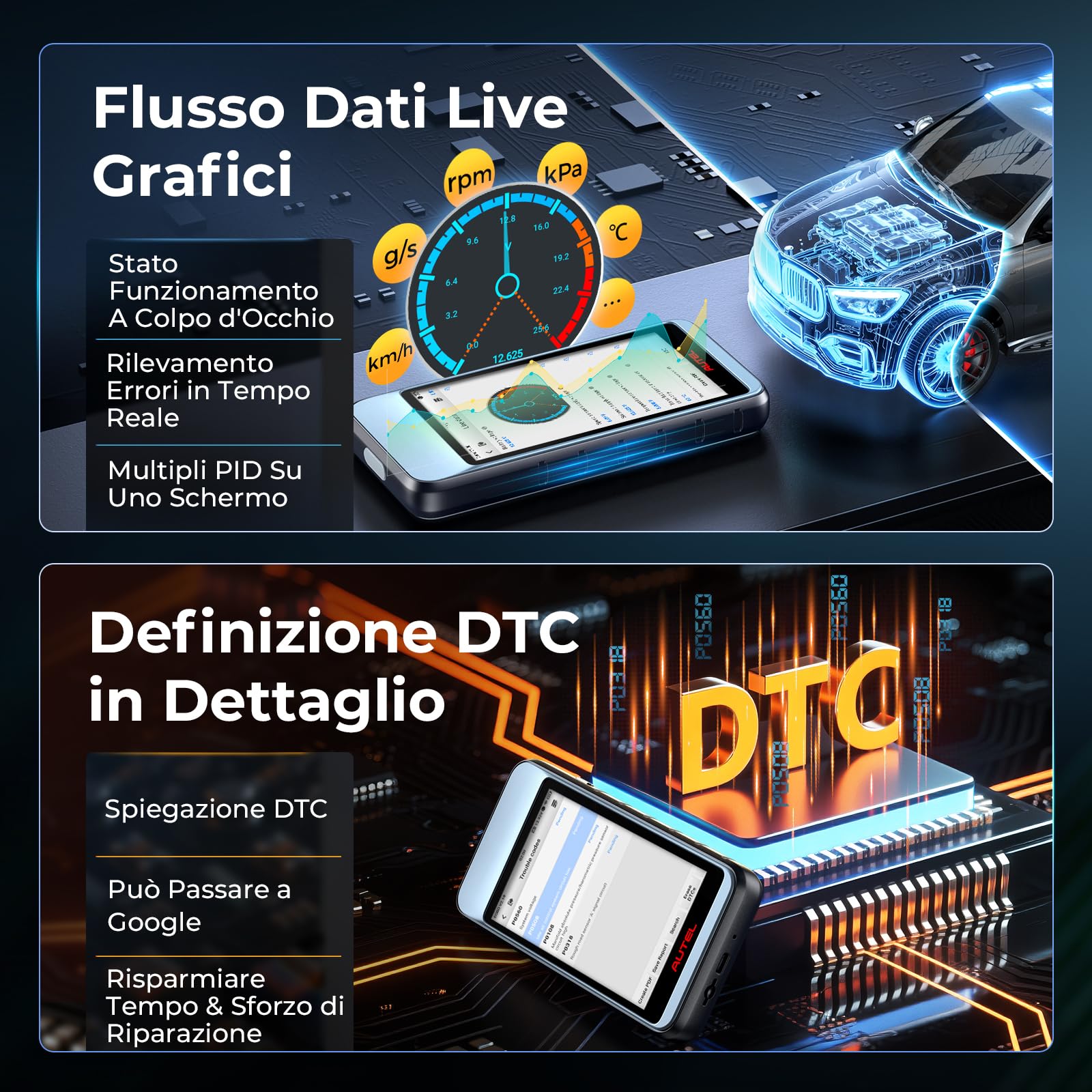 Autel MaxiDiag MD906PRO Strumento Diagnosi Auto: 2026 Bluetooth Ver. di MaxiCOM MK808S MX808S, Successore di MD808PRO MD806 OBD2 Diagnosi Auto Tutte, CAN FD FCA, 11 Servizi, Nessun Costo Abbonamento