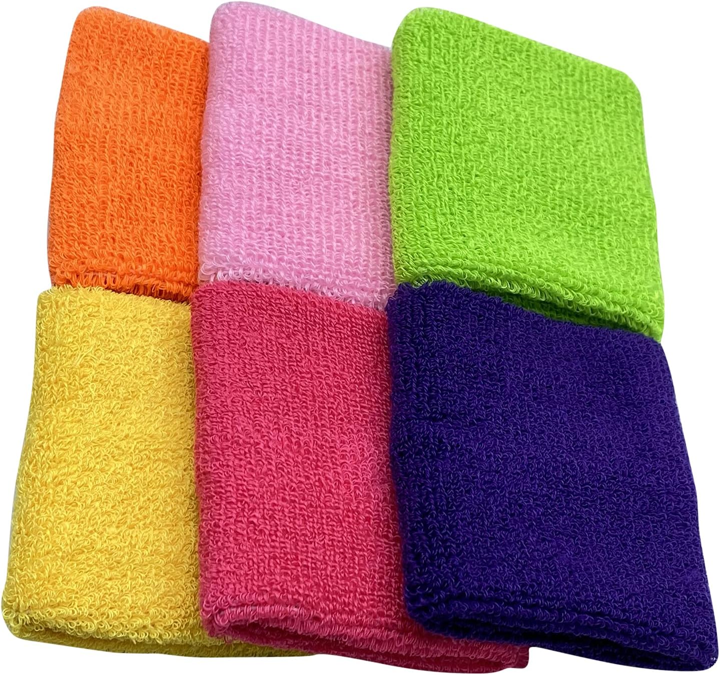 AQSXO Sports Wristbands Cotton Sweat Bands, for Basketball, Baseball, Running Athletic Sports, 12 Pack. : Sports & Outdoors