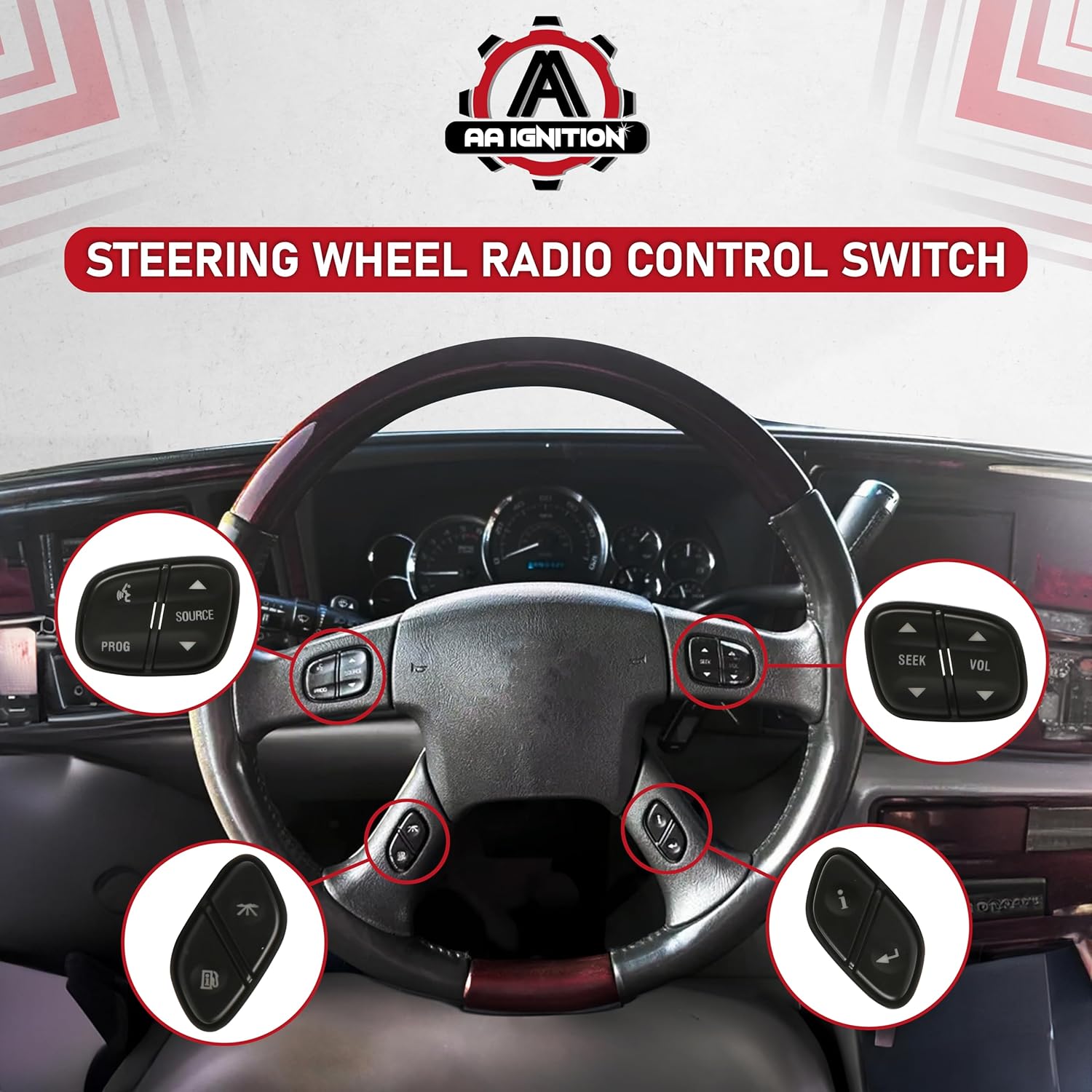 Steering wheel with control switches installed