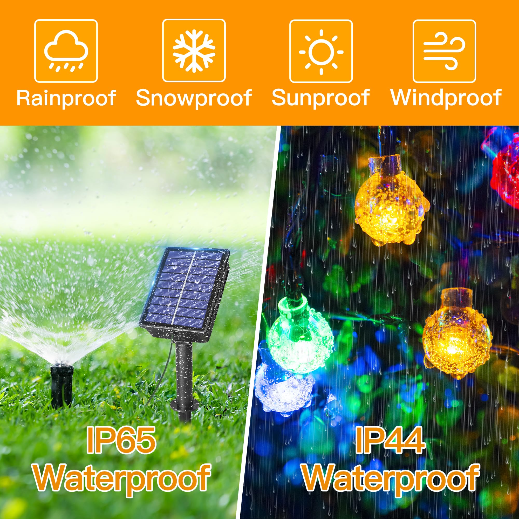 Ollny Solar Lights Outdoor Garden, 12m 100LEDs Fairy Lights Solar Powered Waterproof - Image 4