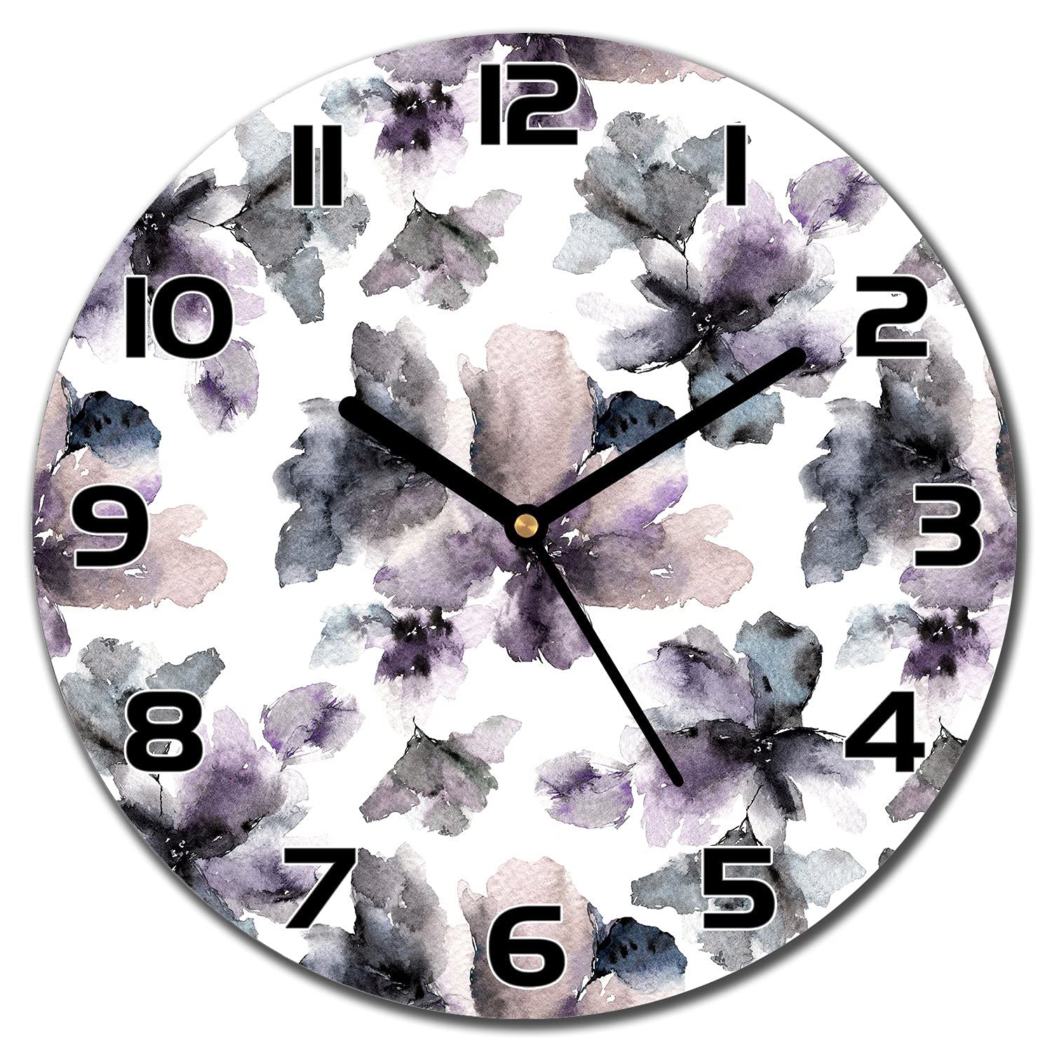 Horloge cuisine verre fleurs nuit pour une ambiance salon cosy