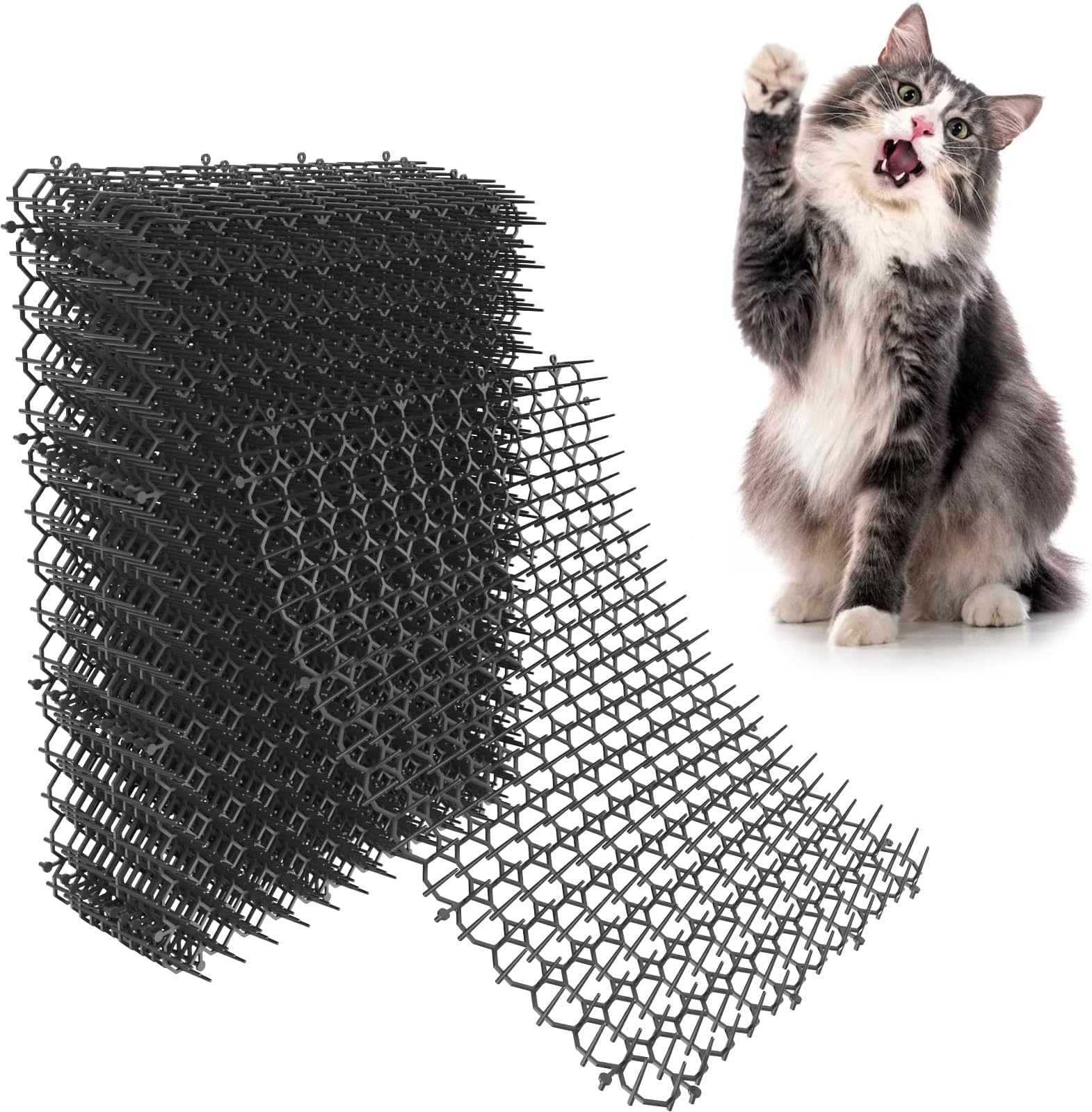 - 16 X 13 Inch Scat Mat for Cats, 12 Pack Cat Scat Mat with Spikes - Indoor/Outdoor Pet Deterrent Solution for Plants, Furniture, and More - Keep Cats and Dogs Away