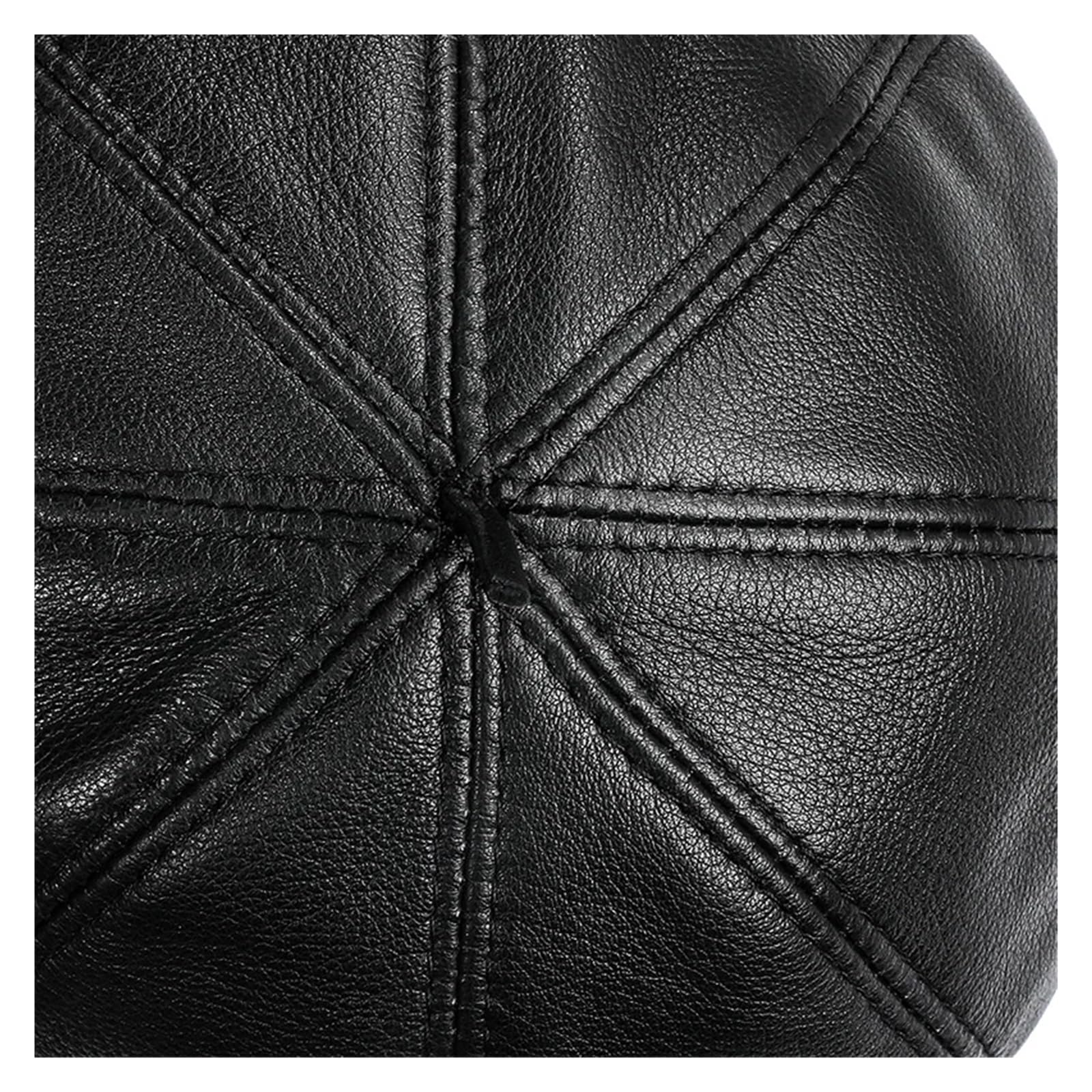 Men Genuine Leather Beret Duckbill Caps Women Universal Korean Fashion Octagonal Hat Male Black Painter Hats Femme