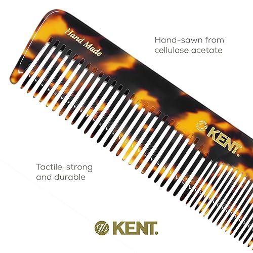 Miniatura 5 de Kent Peine de dientes finos 16T y peine de dientes anchos, peine de peinado hecho a mano, peine para barba y peine, peine de pelo para hombre, peine