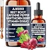 11in1 Beet Root Liquid Drops - Support Overall Wellness - with Vitamin D3, Vitamin K2, Hawthorn Berry, Cayenne Pepper, Garlic, Hibiscus, Olive, Red Spinach, Green Tea - 1 FL Oz - 60 Day Supply