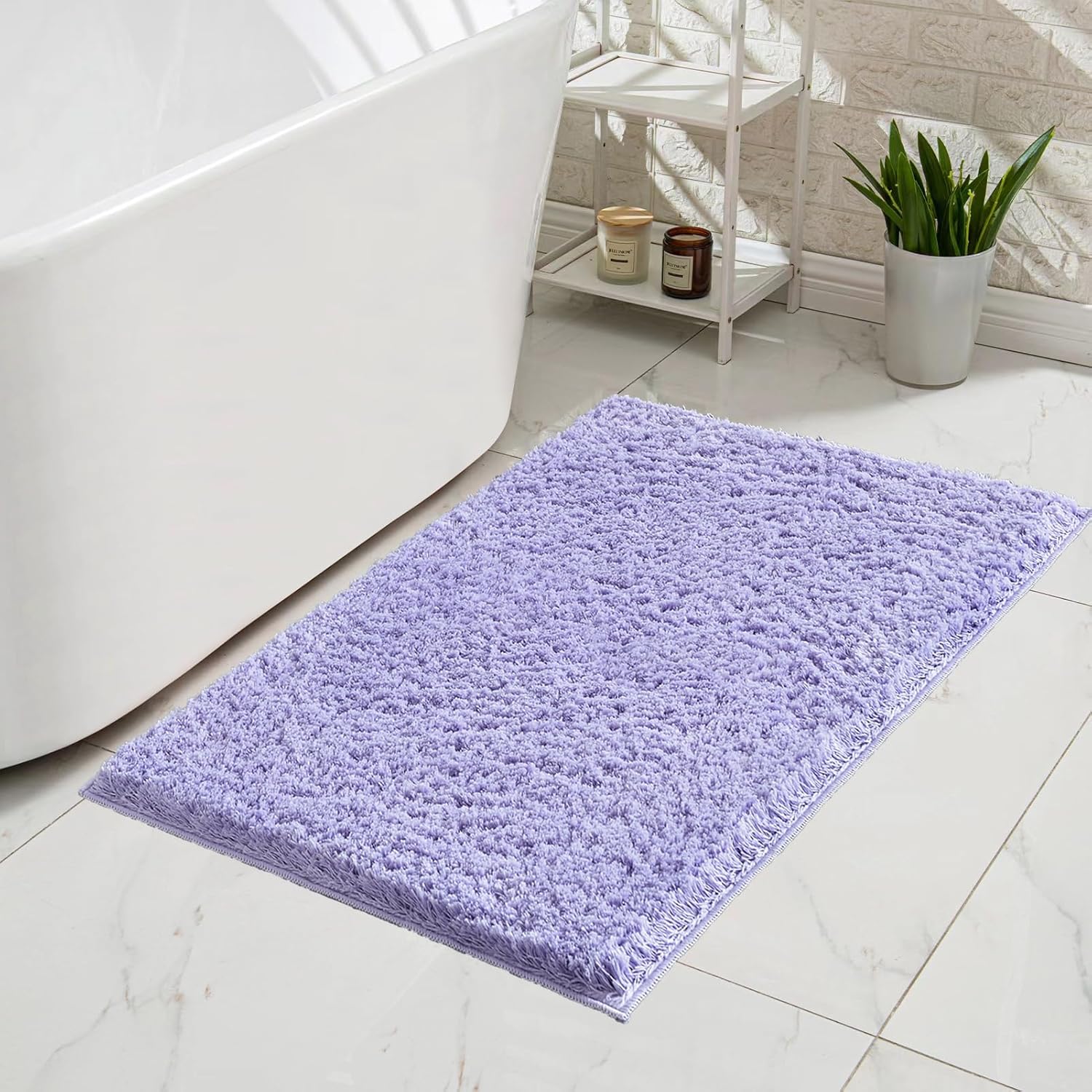 CozeCube Purple Bathroom Rug 24" x 16", Bath mats for