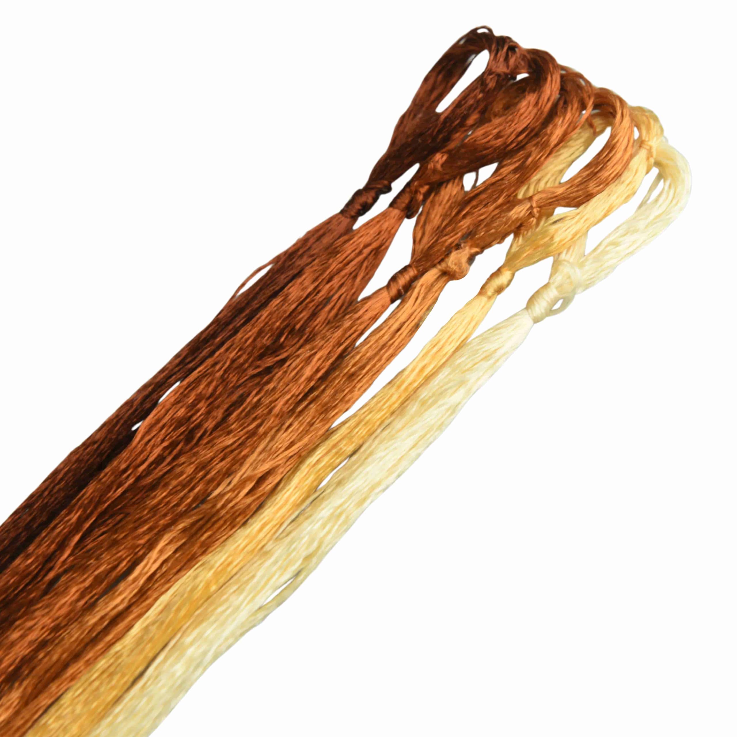 MINGGUXIUYI 6 Colours Gradient Mulberry Silk Embroidery Threads – 22M Each, for Hand Embroidery/Cross Stitch/Knitting/DIY Crafts (13) — image 1